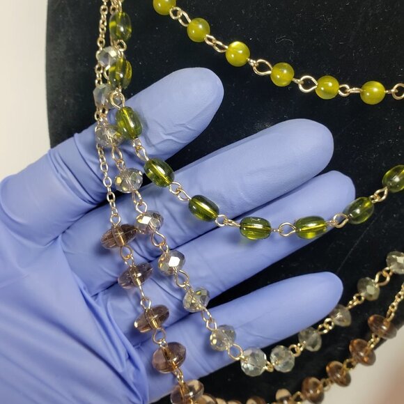 Gold tone Stylish Layered Colorful Beaded Necklace - Women's Fashion Jewelry - Picture 6 of 11